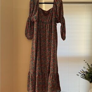 Pink Lily Women’s Maxi Dress smocked back Large